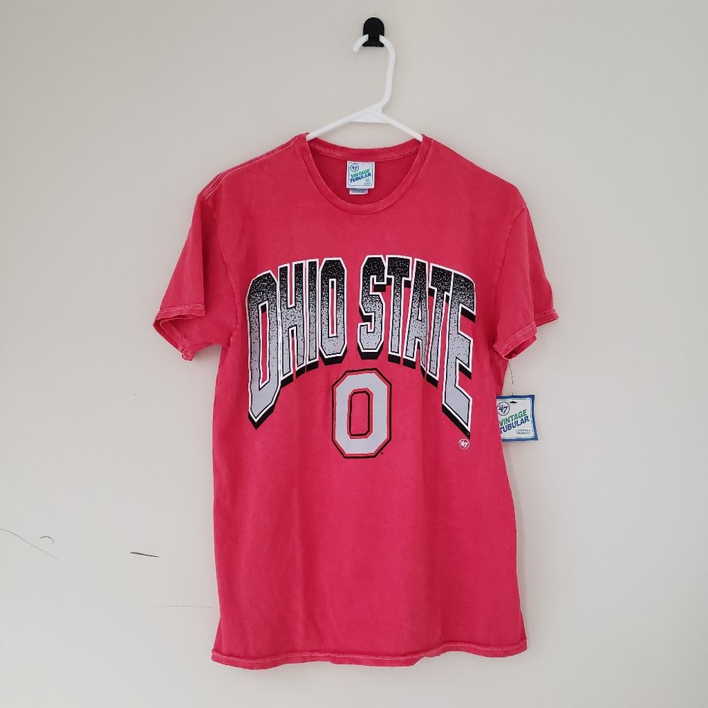 Ohio State Buckeyes T-Shirt Tee Adult Medium Red 47 Vintage Tubular NCAA Men NWT